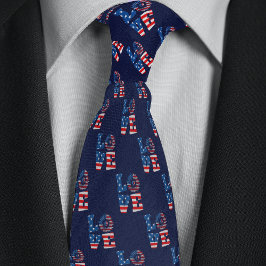 アメリカ国旗の愛のアイコン ネクタイ