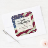 アメリカ国旗の愛は聖書の聖句を結婚必ず破る スクエアシール (封筒)