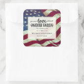 アメリカ国旗の愛は聖書の聖句を結婚必ず破る スクエアシール (バッグ)