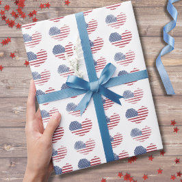 アメリカ国旗の愛国心のパターン ラッピングペーパー