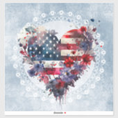 アメリカ国旗の愛国心の強い7月4日の独立記念日 シール (シート)