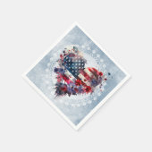 アメリカ国旗の愛国心の強い7月4日の独立記念日 スタンダードカクテルナプキン (角)