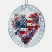 アメリカ国旗の愛国心の強い7月4日の独立記念日 セラミックオーナメント (左)