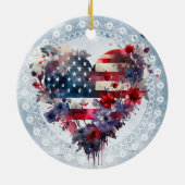 アメリカ国旗の愛国心の強い7月4日の独立記念日 セラミックオーナメント (裏面)