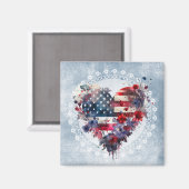 アメリカ国旗の愛国心の強い7月4日の独立記念日 マグネット (正面/裏面)