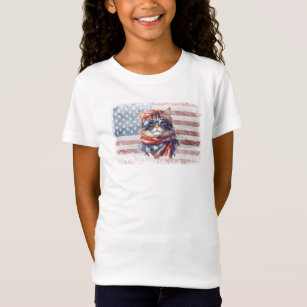 アメリカ国旗の愛国心の強い7月4日の独立記念日 Tシャツ