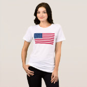 アメリカ国旗の愛国心 トライブレンドＴシャツ (正面全面)
