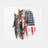 アメリカ国旗の愛国心 フリースブランケット (正面(横))