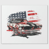 アメリカ国旗の愛国心 ラッピングペーパー (フラット)