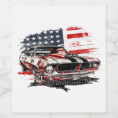 アメリカ国旗の愛国心 ワインラベル (シングルラベル)