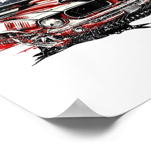 アメリカ国旗の愛国的なアメリカ国旗の愛国的な ポスター (角)