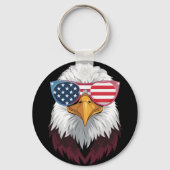 アメリカ国旗の愛国的なイーグル7月4日 キーホルダー (正面)
