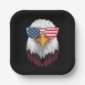 アメリカ国旗の愛国的なイーグル7月4日 ペーパープレート (正面)