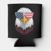 アメリカ国旗の愛国的なイーグル7月4日 缶クーラー (正面)