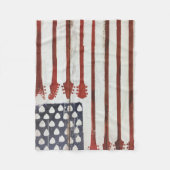 アメリカ国旗の愛国的なギター音楽の毛布 フリースブランケット (正面)