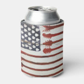 アメリカ国旗の愛国的なギター音楽テーマ 缶クーラー (缶正面)