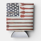 アメリカ国旗の愛国的なギター音楽テーマ 缶クーラー (正面)