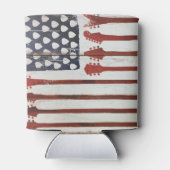 アメリカ国旗の愛国的なギター音楽テーマ 缶クーラー (裏面)