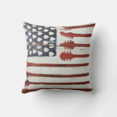 アメリカ国旗の愛国的なギター音楽 クッション (裏面)