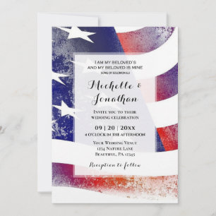 アメリカ国旗の愛国的なクリスチャン結婚ズ 招待状