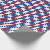 アメリカ国旗の愛国的なスターとストライプ ラッピングペーパー (角)