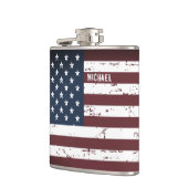 アメリカ国旗の愛国的なスターストライプズ フラスク (左)