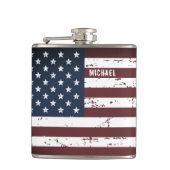 アメリカ国旗の愛国的なスターストライプズ フラスク (正面)