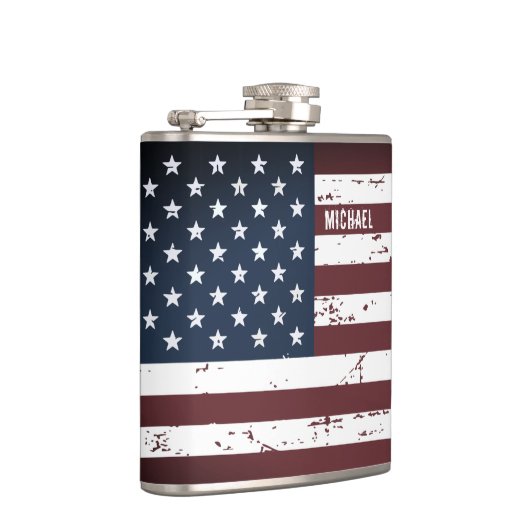 アメリカ国旗の愛国的なスターストライプズ フラスク (右)