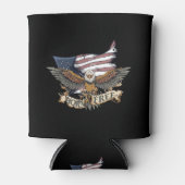 アメリカ国旗の愛国的なハゲ生まれリフリー 缶クーラー (正面)