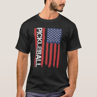 アメリカ国旗の愛国的なピックボール Tシャツ