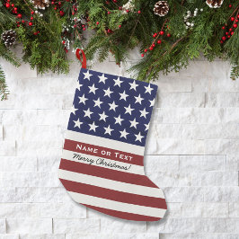 アメリカ国旗の愛国的なメリークリスマス スモールクリスマスストッキング