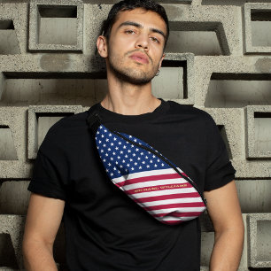 アメリカ国旗の愛国的なモノグラムのウエストのクロスボディ ファニーパック