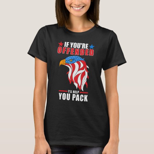 アメリカ国旗の愛国的なワシ Tシャツ (正面)