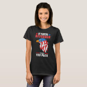アメリカ国旗の愛国的なワシ Tシャツ (正面フル)