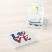 アメリカ国旗の愛国的な愛 ガラスコースター (アングル)