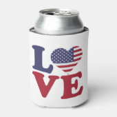 アメリカ国旗の愛国的な愛 缶クーラー (缶正面)