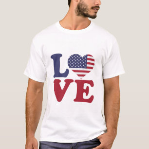 アメリカ国旗の愛国的な愛 Tシャツ