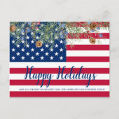 アメリカ国旗の愛国的な米国企業の事業 シーズンポストカード (正面)