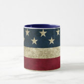 アメリカ国旗の愛国的な素朴マグカップ マグカップ (中央)