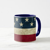 アメリカ国旗の愛国的な素朴マグカップ マグカップ (正面右)