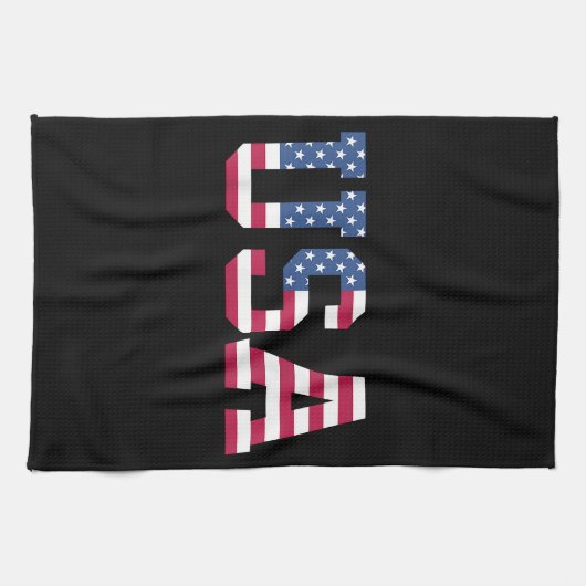 アメリカ国旗の愛国的な赤白青スター& キッチンタオル (横)