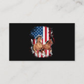 アメリカ国旗の愛国的な馬の馬が遠くに乗る 名刺 (裏面)
