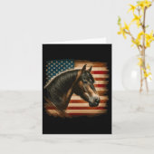 アメリカ国旗の愛国的な馬の馬の馬の杖 カード (黄色い花)