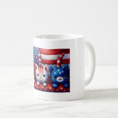 アメリカ国旗の愛国的な3匹の子猫 コーヒーマグカップ (正面右)
