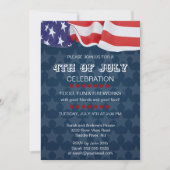 アメリカ国旗の愛国的パーティー7月4日 招待状 (正面)