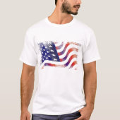 アメリカ国旗の愛国的ヴィンテージデザイン Tシャツ (正面)