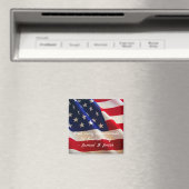 アメリカ国旗の愛国的引用文 マグネット (インサイチュ (食洗機))