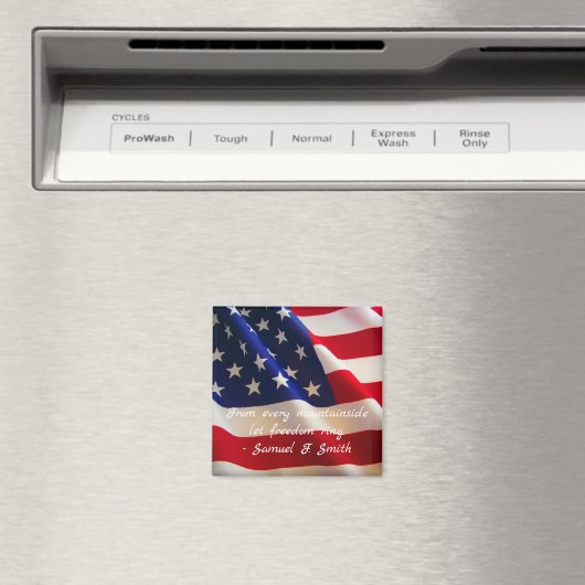 アメリカ国旗の愛国的引用文 マグネット (インサイチュ (食洗機))
