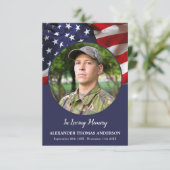 アメリカ国旗の愛国的悔やみや弔慰軍隊葬儀 サンキューカード (スタンド正面)