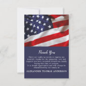 アメリカ国旗の愛国的悔やみや弔慰軍隊葬儀 サンキューカード (裏面)